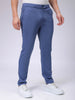 Men's Elemental Blue Slim Fit Textured Formal Trouser