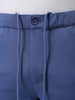 Men's Elemental Blue Slim Fit Textured Formal Trouser