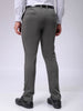 Men's Grey Slim Fit Textured Mid-Rise Stretchable Knitted Formal Trousers