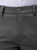 Men's Grey Slim Fit Textured Mid-Rise Stretchable Knitted Formal Trousers