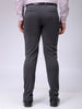 Men's Grey Slim Fit Textured Mid-Rise Stretchable Knitted Formal Trousers