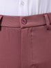 Men's Grey Slim Fit Textured Mid-Rise Stretchable Knitted Formal Trousers