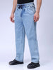 Men's Blue Relaxed Fit Solid Denim Jogger