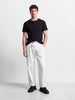 Men's White Relaxed Fit Solid Utility Jeans