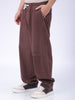 Men's Brown Bootcut Loose Fit Solid Mid-Rise Denim Joggers