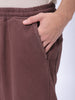 Men's Brown Bootcut Loose Fit Solid Mid-Rise Denim Joggers
