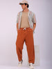 Men's Tan Bootcut Loose Fit Solid Mid-Rise Denim Joggers