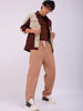 Men's Brown Bootcut Loose Fit Solid Mid-Rise Denim Joggers