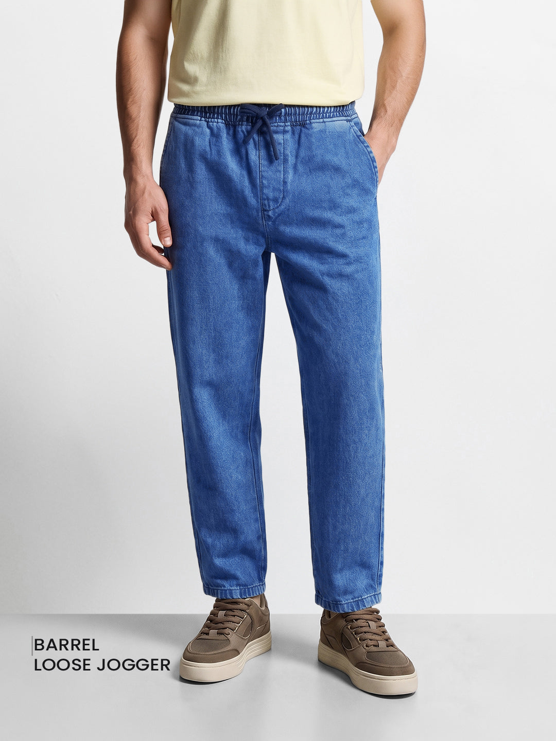 Men's Blue Loose Fit Solid Street Wear Jeans