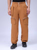 Men's Yellow Relaxed Fit Utility Joggers