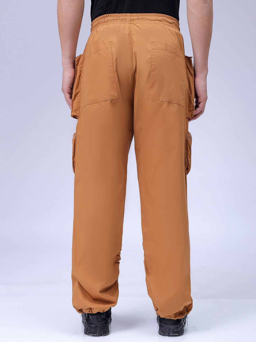 Men's Yellow Relaxed Fit Utility Joggers