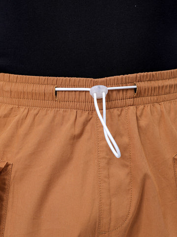Men's Yellow Relaxed Fit Utility Joggers