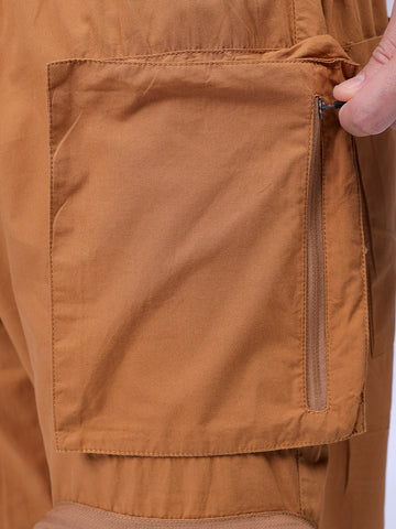 Men's Yellow Relaxed Fit Utility Joggers