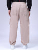 Men's Beige Relaxed Fit Utility Joggers