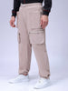 Men's Beige Relaxed Fit Utility Joggers