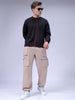 Men's Beige Relaxed Fit Utility Joggers