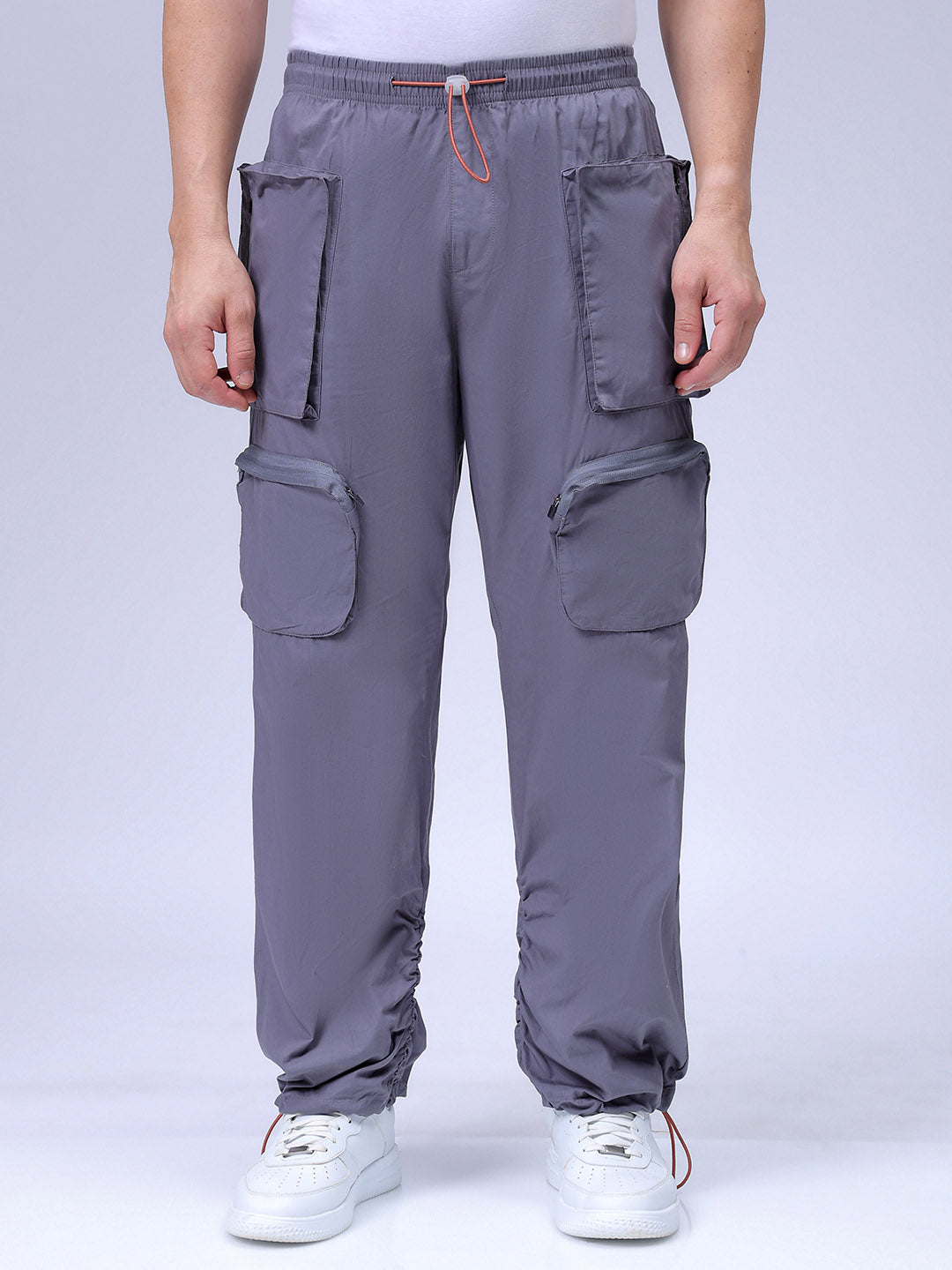 Men's Grey Relaxed Fit Utility Joggers