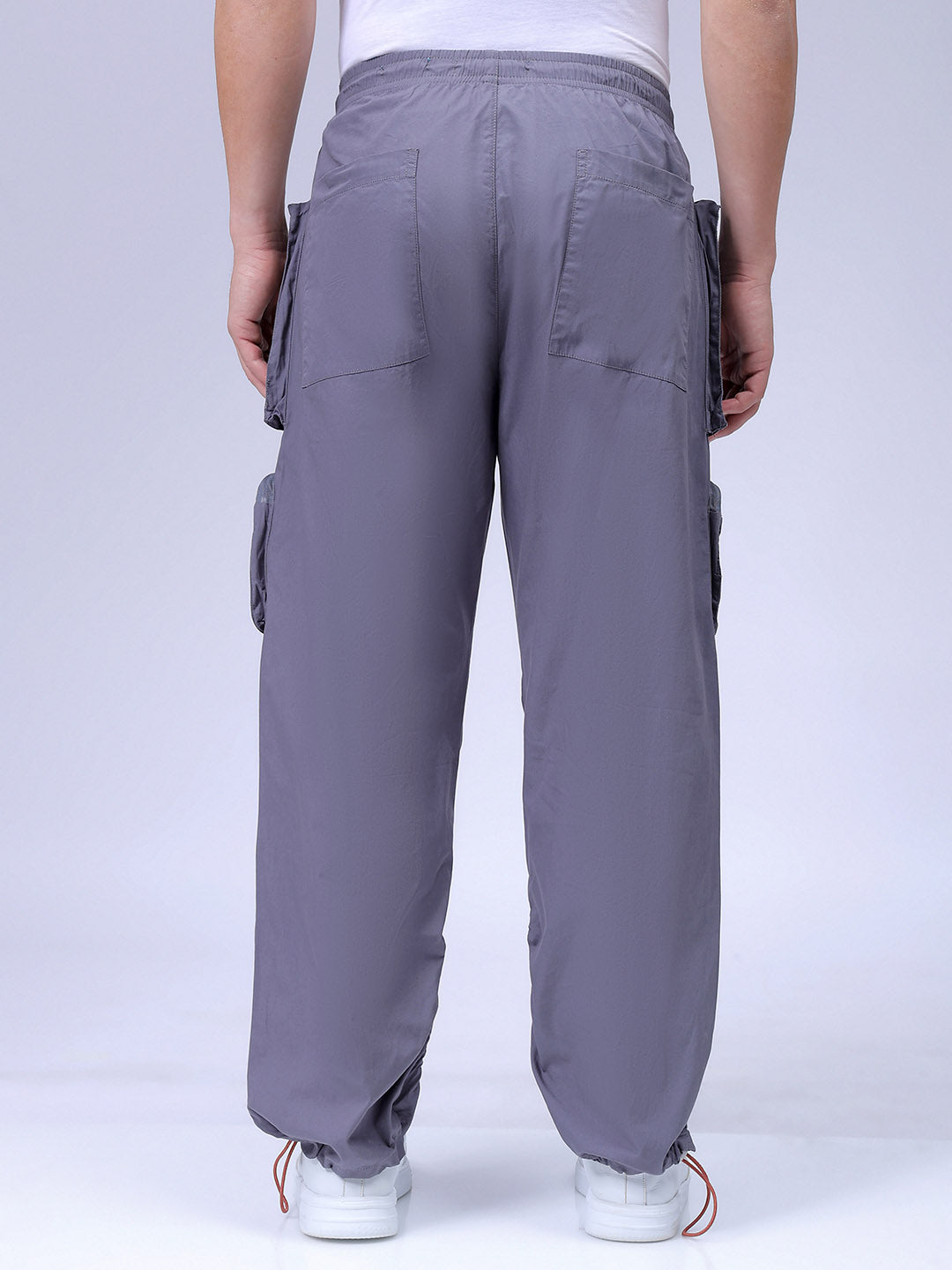 Men's Grey Relaxed Fit Utility Joggers