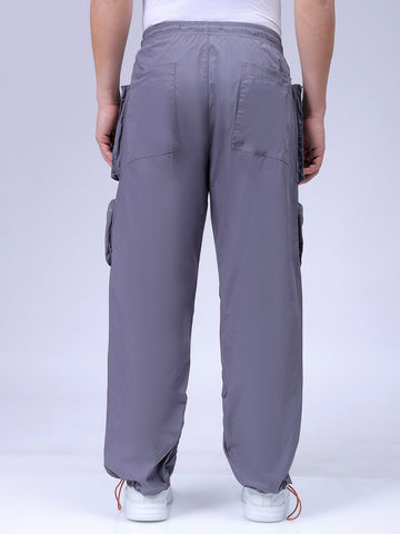 Men's Grey Relaxed Fit Utility Joggers