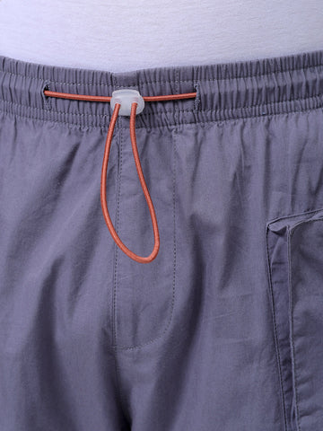 Men's Grey Relaxed Fit Utility Joggers