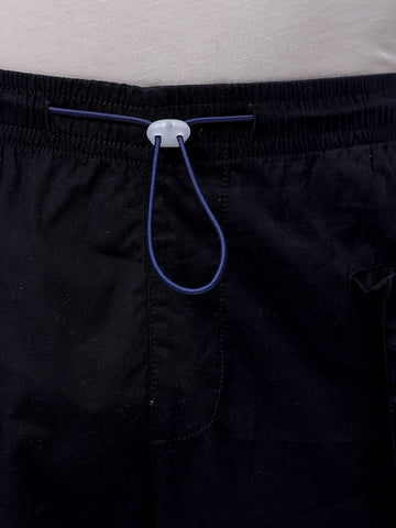 Men's Black Relaxed Fit Utility Joggers