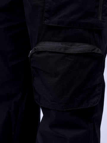 Men's Black Relaxed Fit Utility Joggers