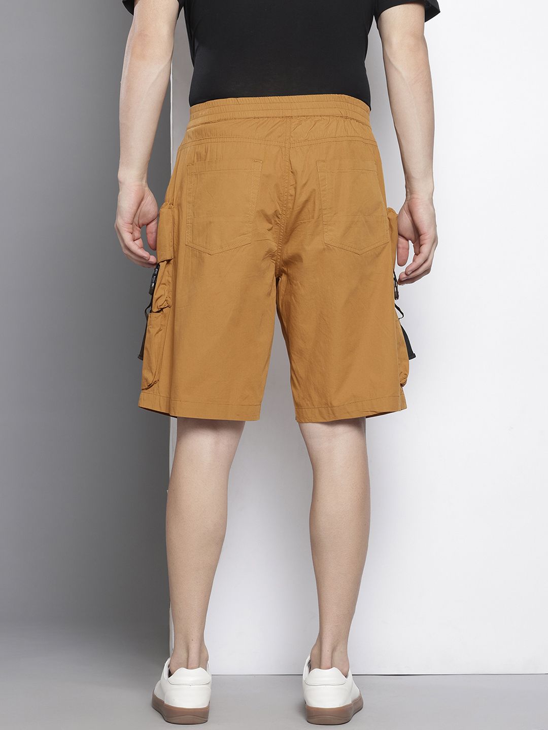 Men's Yellow Relaxed Fit Utility Shorts