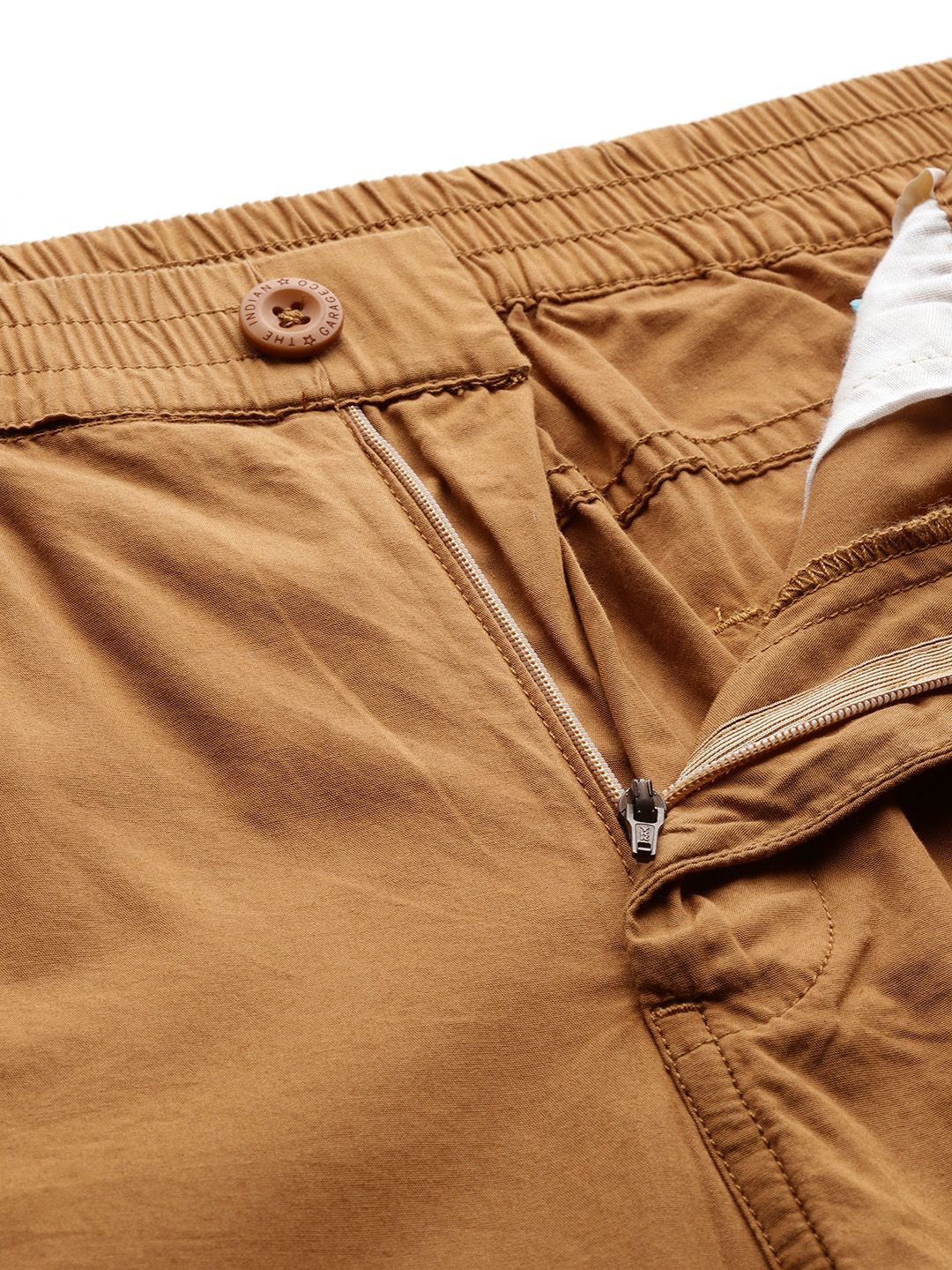 Men's Yellow Relaxed Fit Utility Shorts