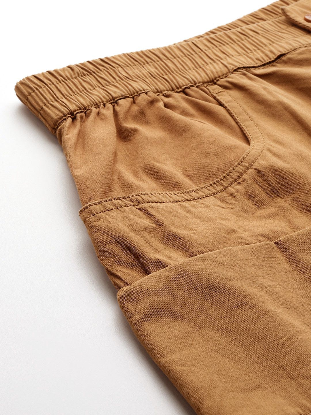 Men's Yellow Relaxed Fit Utility Shorts