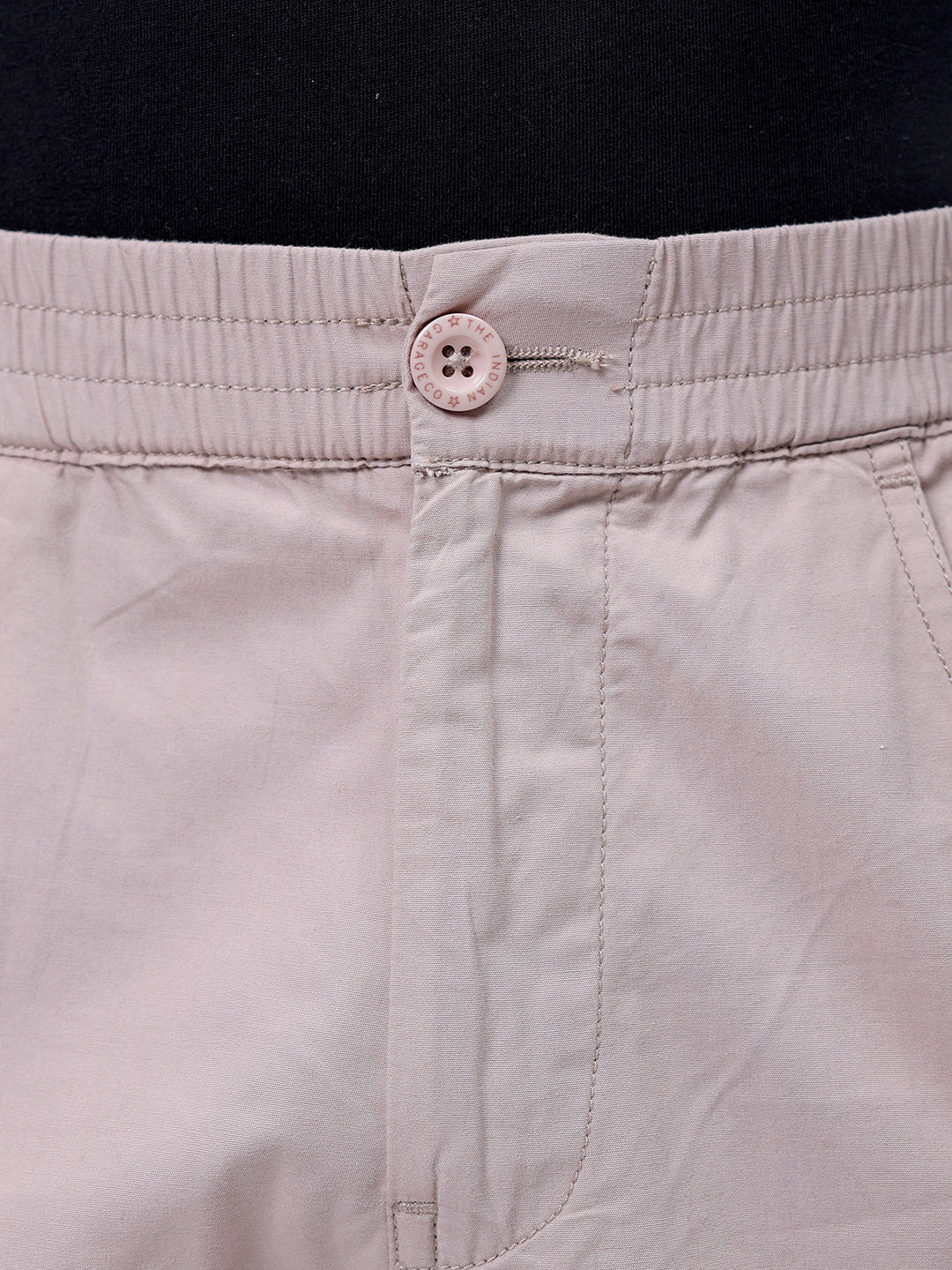 Men's Beige Relaxed Fit Utility Shorts