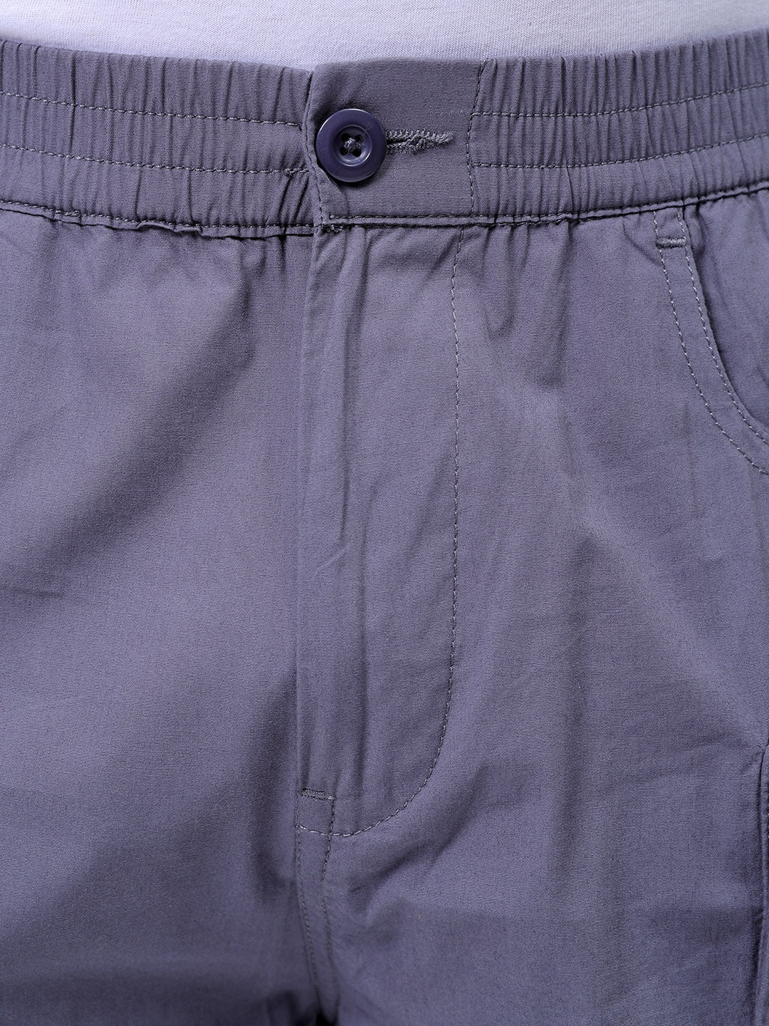 Men's Grey Relaxed Fit Utility Shorts