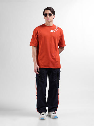 Men Navy Blue Relaxed Fit Solid Joggers