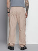 Men's Beige Relaxed Fit Solid Utility Cargo Jogger