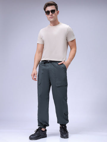 Men's Green Loose Fit Casual Joggers
