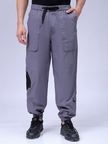 Men's Grey Loose Fit Casual Joggers