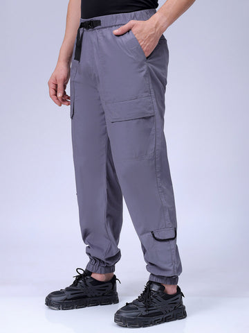 Men's Grey Loose Fit Casual Joggers