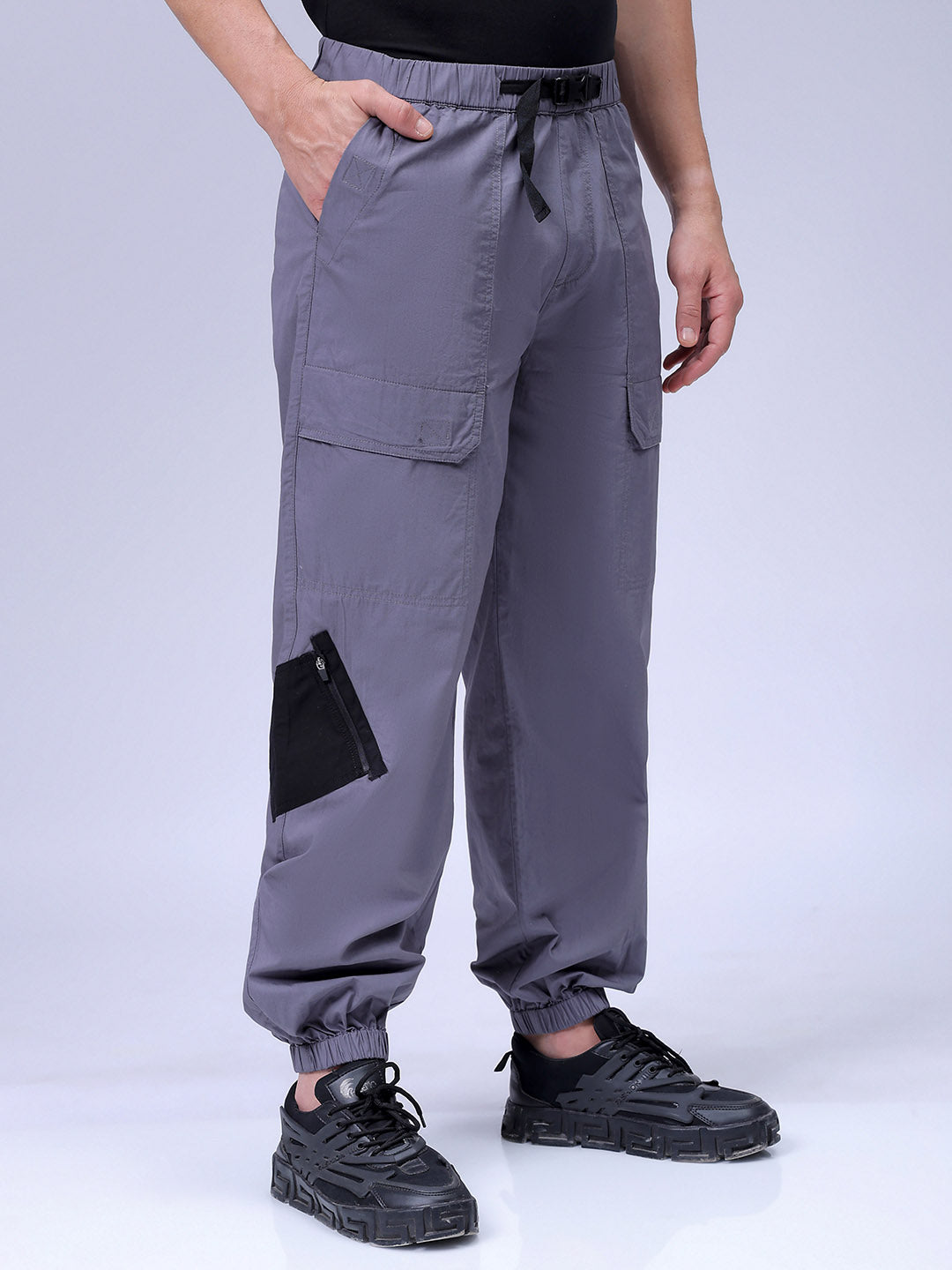 Men's Grey Loose Fit Casual Joggers