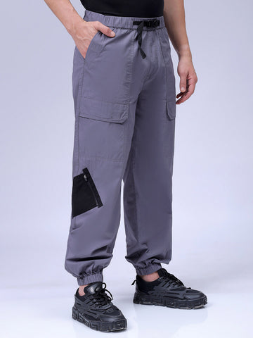 Men's Grey Loose Fit Casual Joggers
