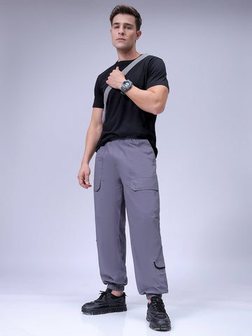Men's Grey Loose Fit Casual Joggers