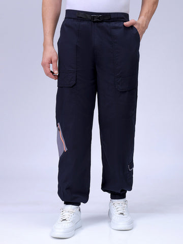 Men's Navy Loose Fit Casual Joggers