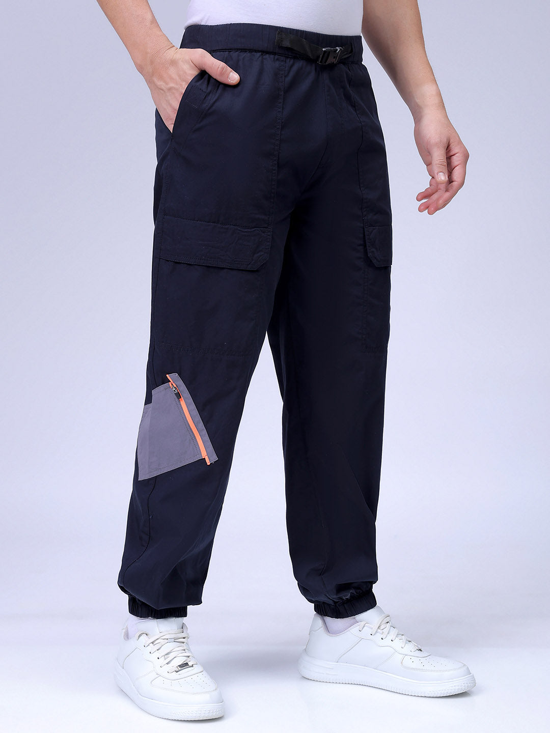 Men's Navy Loose Fit Casual Joggers