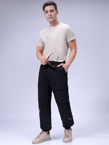 Men's Black Loose Fit Casual Joggers
