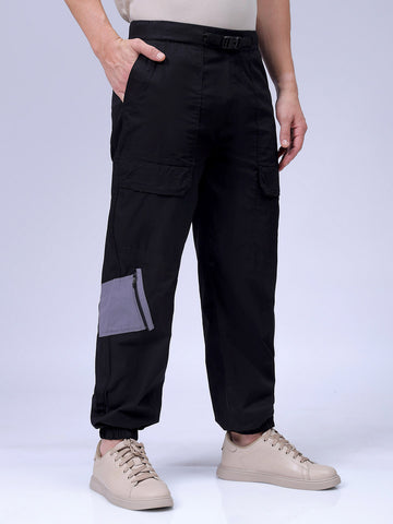 Men's Black Loose Fit Casual Joggers
