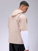 Men's Khaki Relaxed Fit Colourblocked Utility Jacket