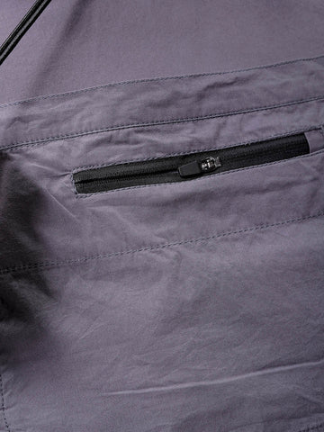 Men's Grey Relaxed Fit Colourblocked Utility Jacket