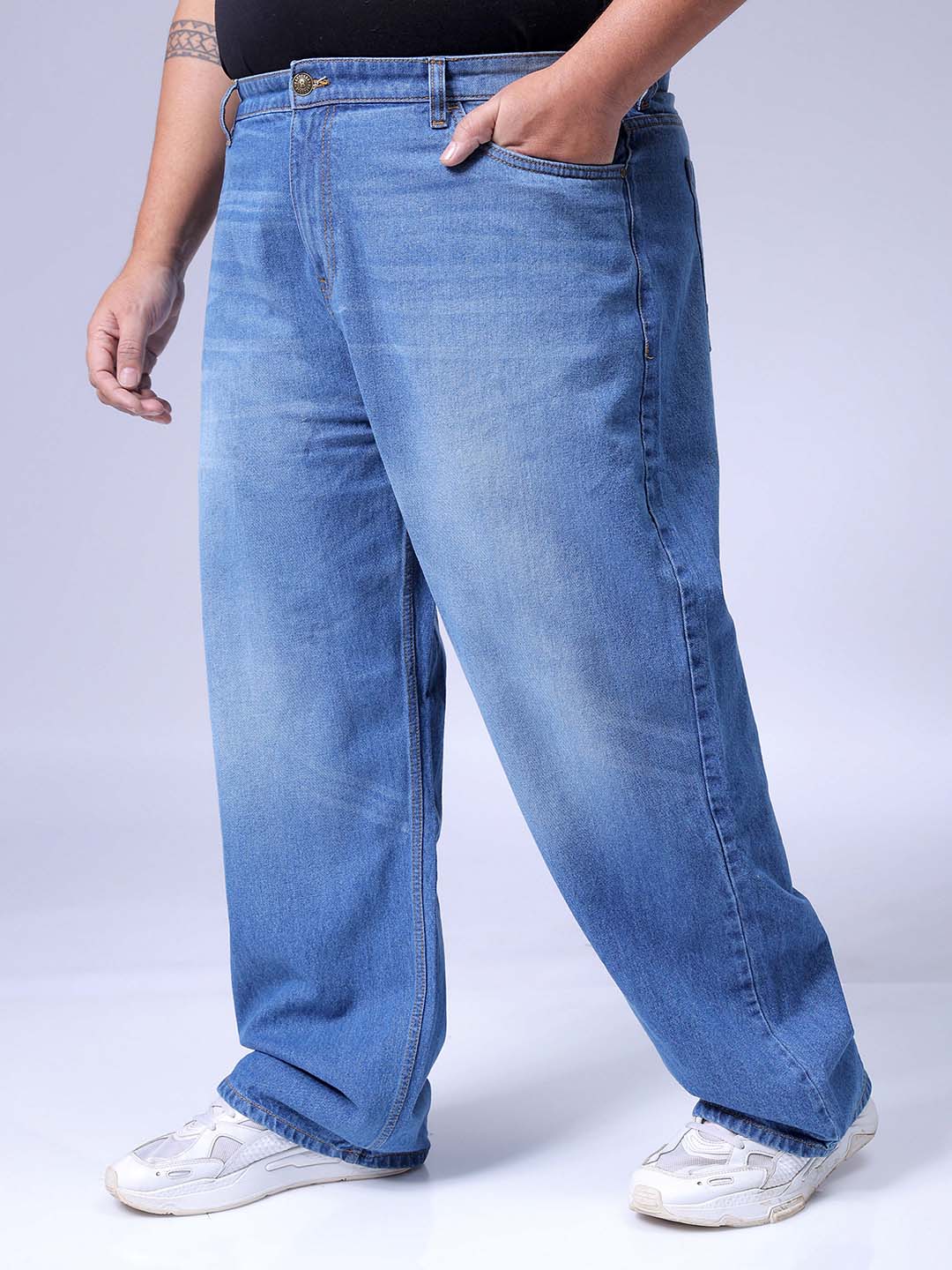 Men's Blue Baggy Fit Casual Jeans