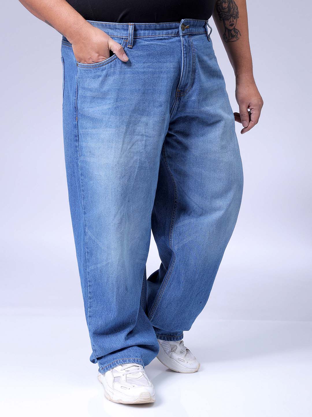 Men's Blue Baggy Fit Casual Jeans