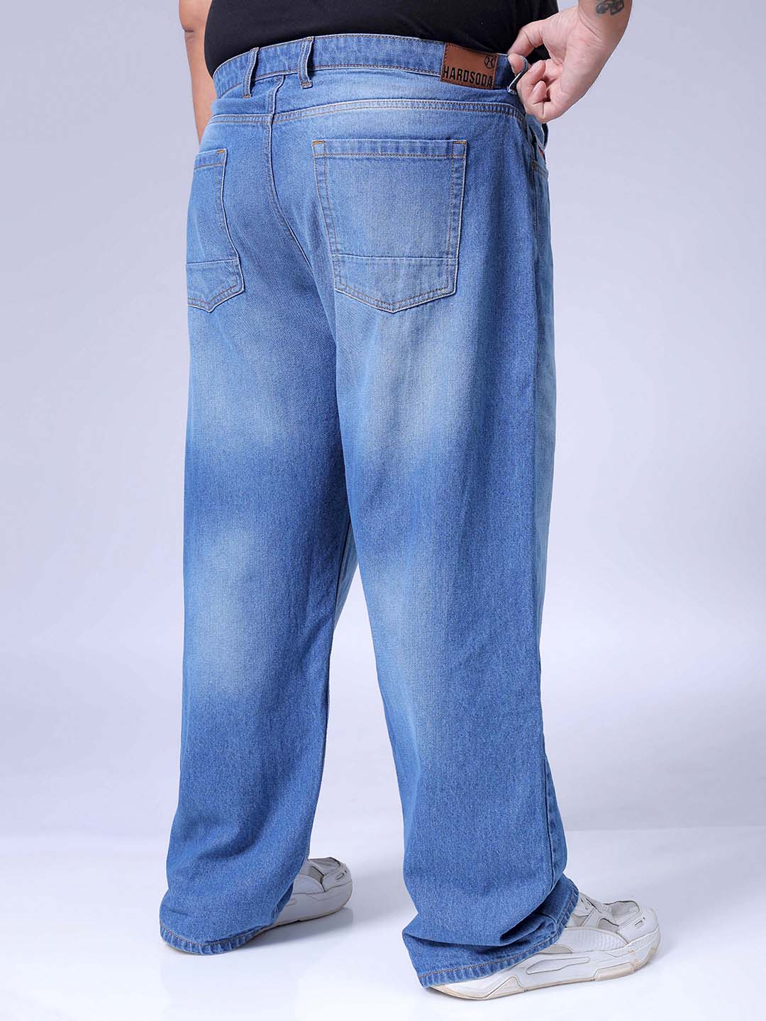 Men's Blue Baggy Fit Casual Jeans