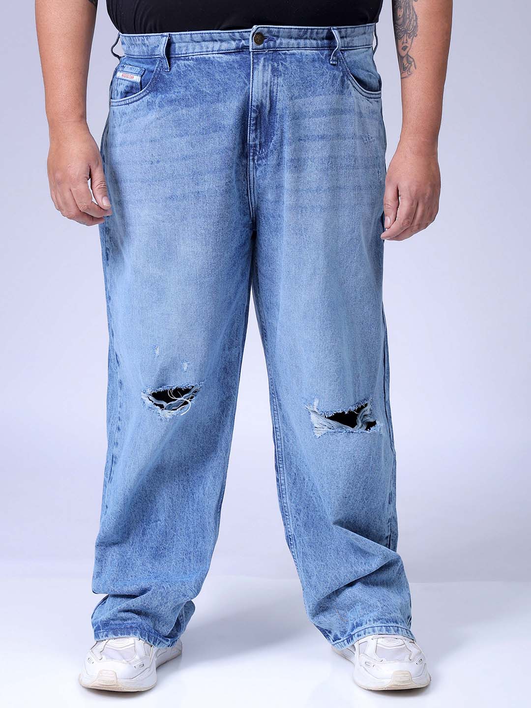 Men's Blue Baggy Fit Casual Jeans