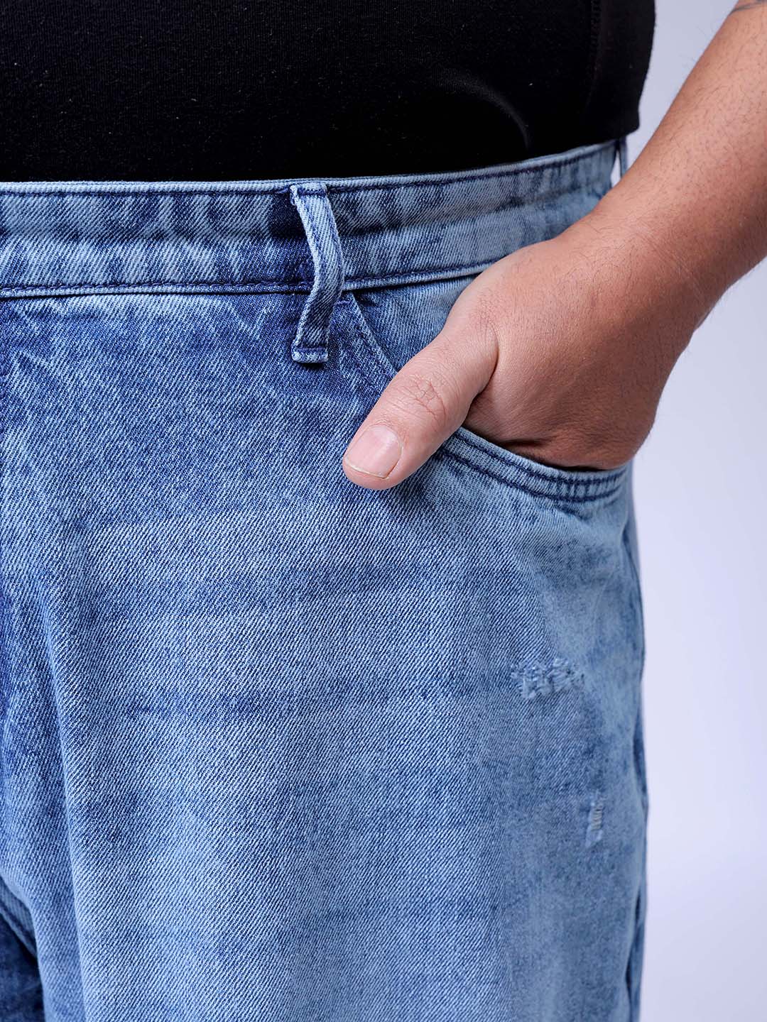 Men's Blue Baggy Fit Casual Jeans